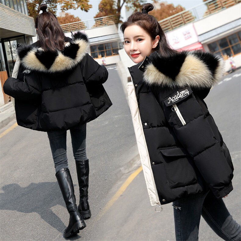 羽绒棉服韩版宽松女2025年新款冬装小个子时尚加厚刺绣棉衣短款，女装棉衣/棉服，关键词