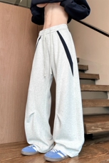 美式撞色拼接重磅卫裤男直筒宽松运动休闲裤K8677-特价P40，男装休闲裤，电商A007
