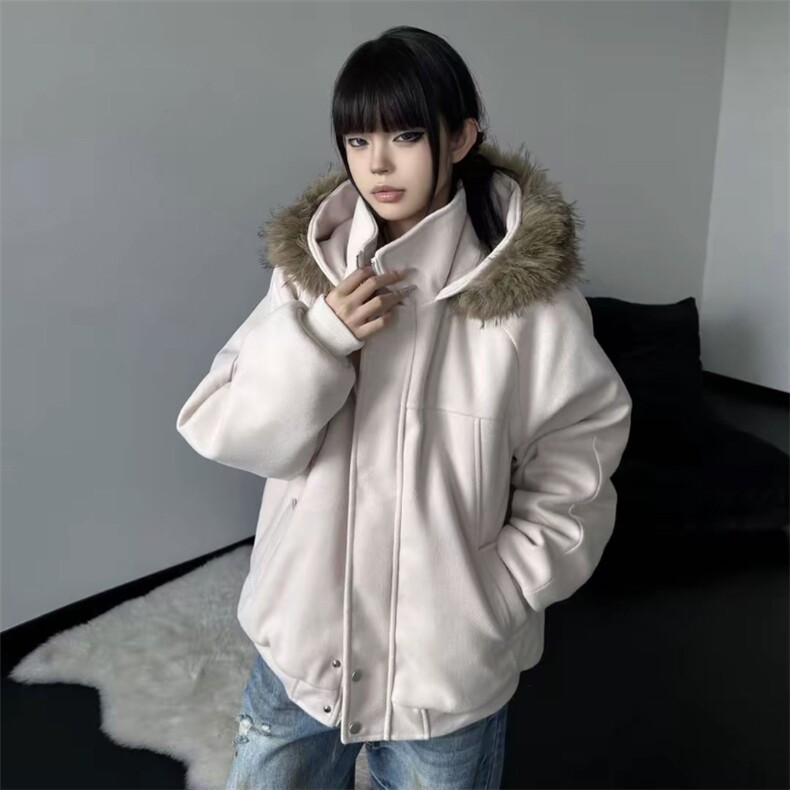 2号到货下单2w座山雕连帽可拆卸毛领棉衣棉服男女情侣款特p98,男装棉衣,电商C307