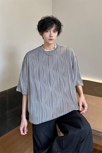 8XL-M 特大码夏季短袖冰丝皱感透气T恤男潮垂感宽松半袖DX305P45图片