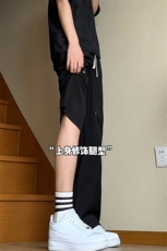B221美式ins高街暗黑高品质冰丝休闲裤西裤LK24194-特P38控68，男装休闲裤，电商B221