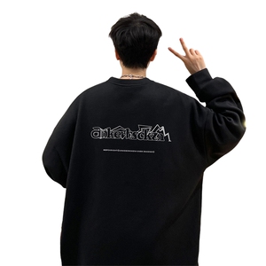 华夫格！华夫格上衣男圆领华夫格卫衣男大码长袖t恤男HY187-P30图片