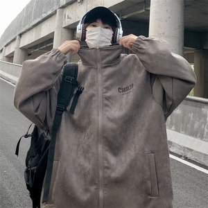 美式复古麂皮绒外套男秋冬季夹克男1251-P63图片