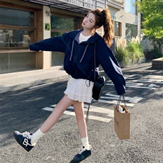 新款主推内里拼接格子冲锋衣2612-P155-K248，女装短外套，2C129