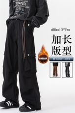 加长版工装裤男高个子阔腿直筒伞兵裤188cm110裤子KZ012P78加绒88，男装休闲裤，电商B312