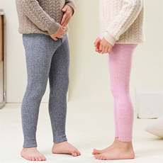 秋冬季保暖贴身纯澳毛90支抽条童裤打底裤男女，童装裤子，群鹿羊绒