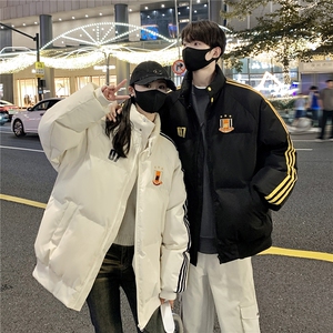情侣冬装 港风织带棉服 刺绣logo棉衣休闲加厚外套男 G1105 P118图片