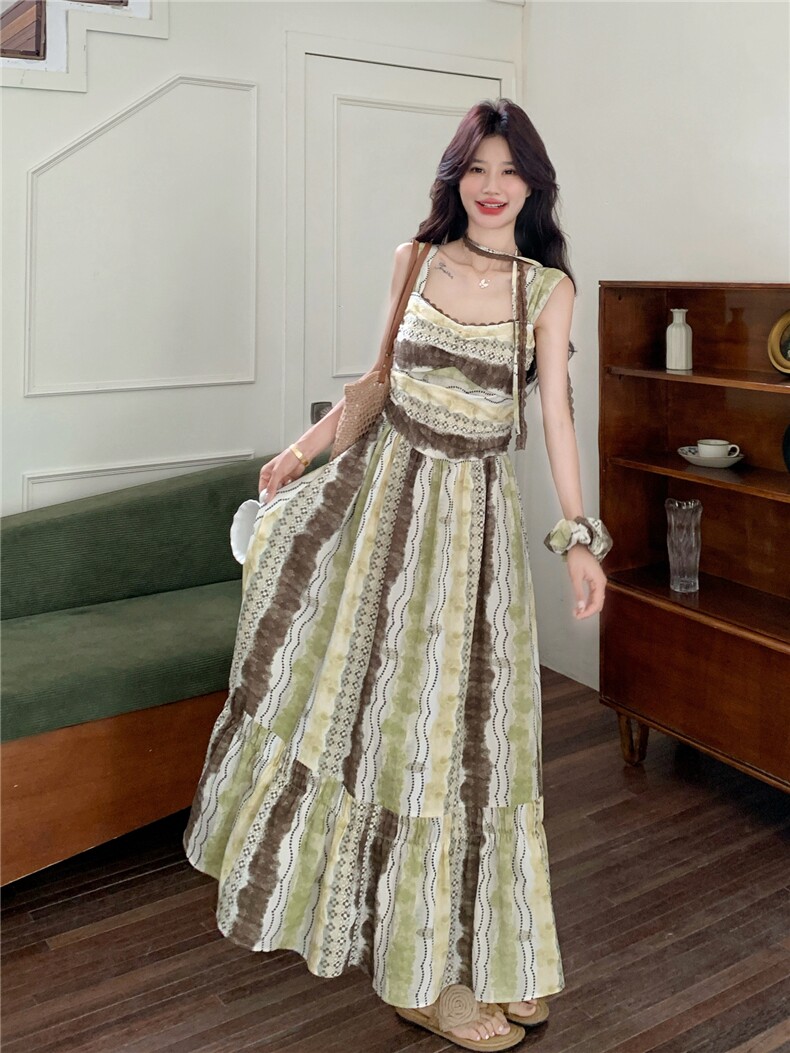 欧货度假风复古连衣裙女2026夏季流行单品新款长裙大方得体的裙子,女装连衣裙,艾米莉亚