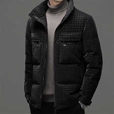 冬季御寒羽绒服男士2023新款加厚保暖立领外套中年商务休闲上衣男，男装羽绒服，电商B212（原钱塘6029）