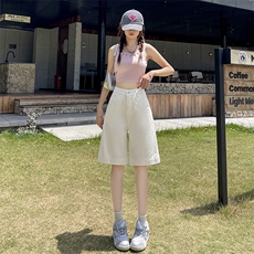AK2295-P50辣妹夏季2026年新款薄款宽松高腰直筒五分裤，女装休闲裤，星座617A-2