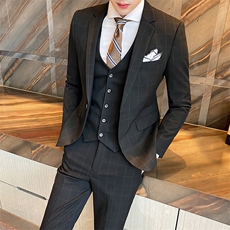 格子男装西服套装三件套商务绅士礼服W2020-260，男装西服套装，星座1012