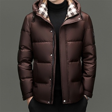 2026冬季男士白鸭绒加厚羽绒服时尚极寒加绒男品质潮服连帽外套，男装羽绒服，钱塘6003（原4033）