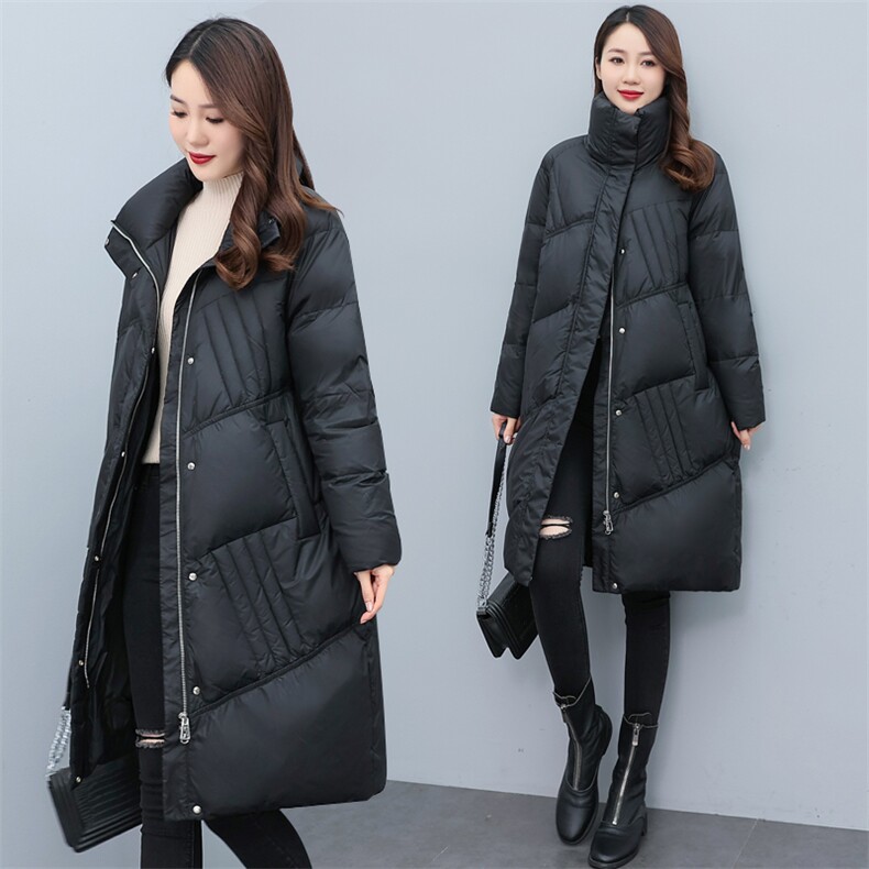 2025新款简约优雅中长款棉服时尚休闲保暖外套,女装棉衣/棉服,香香