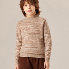 2024秋冬新款童装35%山羊绒7针半高领混色羊绒衫，童装儿童羊绒衫，旭泰羊绒