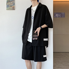 夏季搭配帅气学生青少年休闲时尚潮男装两件套TZ003-特批60，男装休闲裤，星座718-1