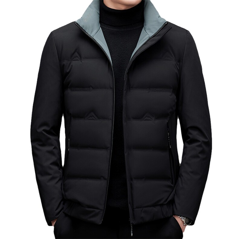 羽绒服冬季立领宽松保暖商务休闲纯色外套中年男装MSNA20613-P255,男装羽绒服,电商B212（原钱塘6029）