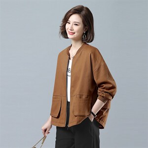时尚女装纯棉短款加厚风衣外套 宽松显瘦百搭休闲上衣图片