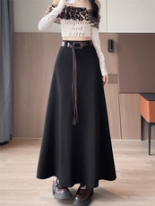 2025年秋季常规中长款中腰百搭百搭A字半身裙，女装半身裙，湘姗