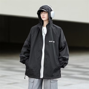 防晒衣男港风休闲宽松薄款夹克夏季帅百搭连帽防晒服外套F004-P38图片