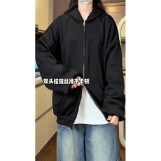 无帽绳版双拉链开衫卫衣男sks200-特p35，男装卫衣，电商B371