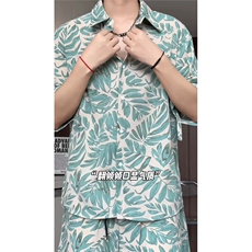 短袖衬衫男+短裤男套装男100%聚酯纤维M-5XL大码TZ78707P50控98，男装休闲套装，星座226-1
