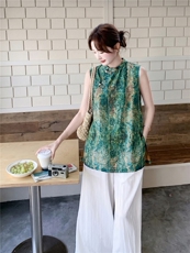 2026年夏季轻薄透气碎花抽象两件套时尚潮流，女装套装/套裙，秀美人生