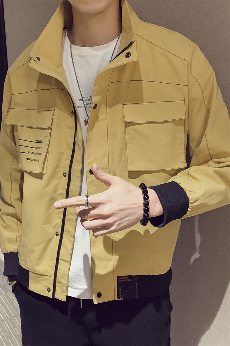 男士2021春季新款休闲宽松韩版潮流夹克个性棒球服外套DS320TP85,男装夹克,电商A102
