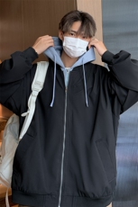 现货假两件夹克男休闲冲锋衣外套DSA157B-J205-P65，男装夹克，电商A157B