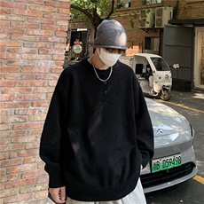 亨利领毛衣外套男秋冬季纯色复古高级感cleanfit针织衫，男装针织衫/毛衣，星座410-7