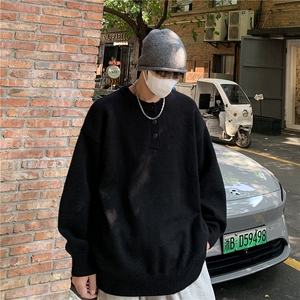 亨利领毛衣外套男秋冬季纯色复古高级感cleanfit针织衫图片