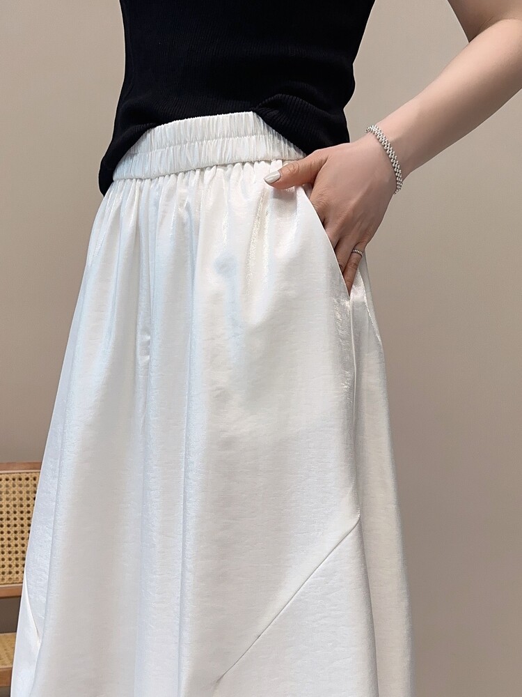 阔腿裤女夏薄款2025新款女装韩版时尚松紧高腰显瘦休闲直筒裤子女,女装休闲裤,缘衣格