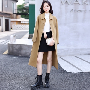 2025秋冬新款双面羊毛修身修身时尚长品质款高支羊毛外套女图片