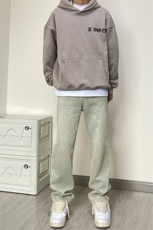B221美式ins高街小众拉链直筒牛仔裤LK23028-P60控78，男装牛仔裤，电商B221