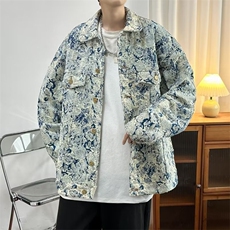 男秋季2022新款碎花长袖夹克外套F51P80，男装夹克，星座1116-2