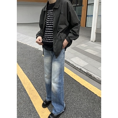 B221美式ins高街暗黑小众个性宽松直筒牛仔裤LK23140-P65控88，男装牛仔裤，电商B221