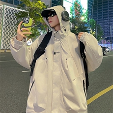 2023新款潮牌连帽防风夹克上衣春秋季冲锋衣外套男士W7908-P60，男装夹克，星座512-4
