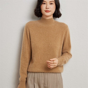 时尚女士双股加厚半高领衫 显瘦保暖 优雅百搭图片