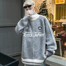 【有货】DMY326-P68美式复古毛衣秋冬宽松慵懒风羊毛针织拉链开衫，男装针织衫/毛衣，星座603-2