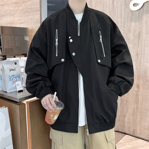 A818-P64 美式高街ins潮牌宽松工装夹克复古多口袋飞行员棒球服图片