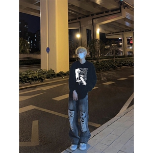 美式复古长袖T恤小领口打底衫图片