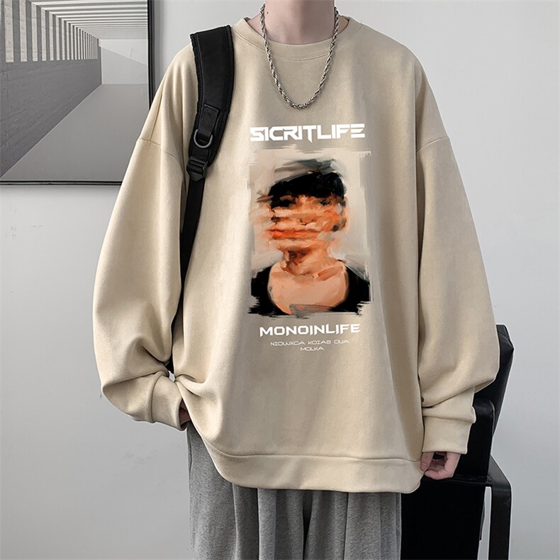 麂皮绒卫衣男大码重磅长袖t恤男 JW81213-P35图片