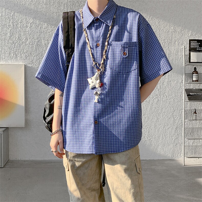 【已下单】新款CS7142-P33特控68短袖P30特控60大码格子衬衫,男装衬衫,电商D232