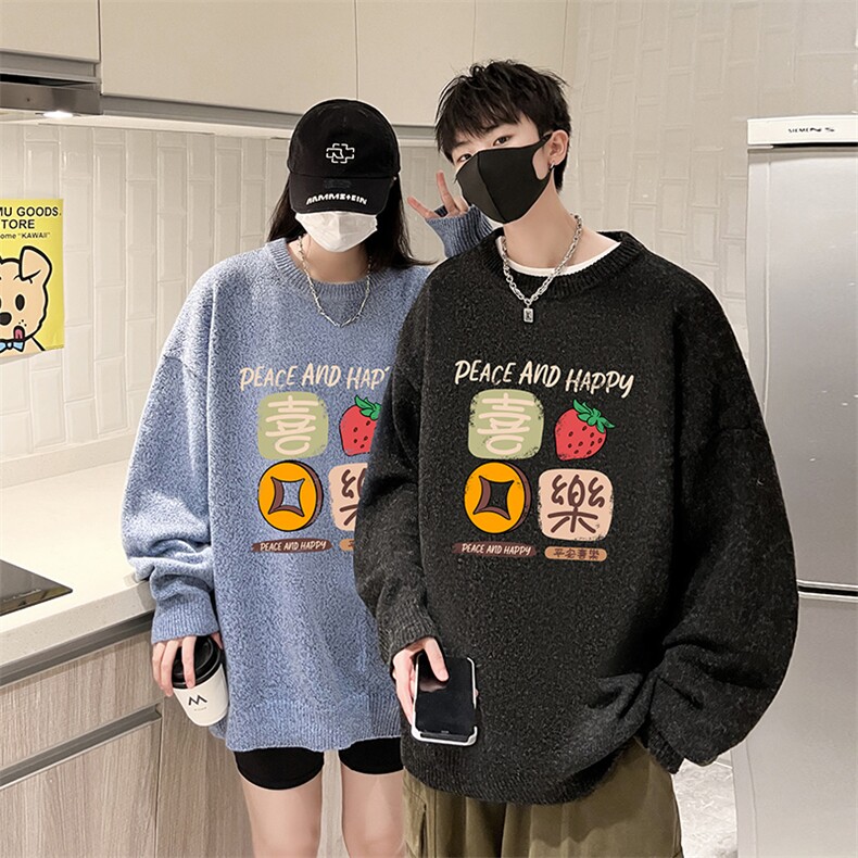 加厚加绒毛衣男大码毛线衣男针织衫男线衫M19322-P45加绒款-P65,男装针织衫/毛衣,电商A040