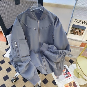 美式高街棒球服夹克男韩版潮流拉链2023冬季新款ins宽松W5445-P68图片