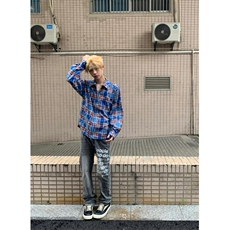 【有货】毛边破坏格子衬衫男长袖高级感拉链衬衣外套2503HH-特P45，男装衬衫，星座1007（原301D）