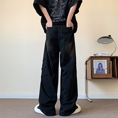 夏季新款美式潮牌宽松牛仔裤男高街复古百搭休闲裤现货K8083-P60，男装牛仔裤，星座512-3