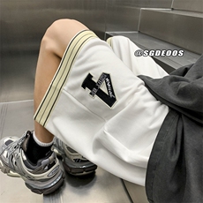 2023美式运动刺绣篮球裤宽松五分裤短裤男313A-1-KK284-P45控58，男装休闲裤，星座808A-1