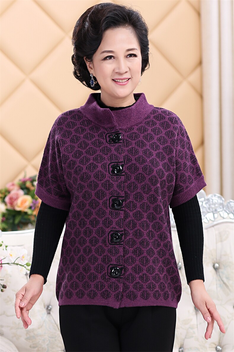 2024秋冬新款中老年女款立领纽扣仿开衫马甲背心,女装马甲,衣恋羊绒