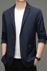 上衣2023年翻领口袋单排扣春季中老年长袖时尚西服SL16953，男装西服，钱塘6003（原4033）