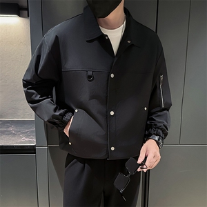 新款社会小伙秋冬男时尚工装夹克男店主外套JK802-P78 控128 卡其图片